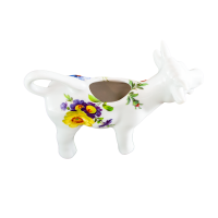 Sahne-Kuh Milch-Kuh Gießer 14 x 9 cm Dekor Blume