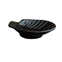 Seifenschale Seifenablage Muschel klein Porzellan schwarz Retro Bad Küche 10 cm