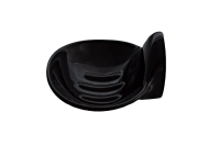 Wand-Seifenschale Porzellan Seifenablage 15 cm schwarz muschelförmig