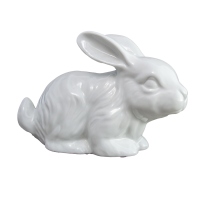 Figur Schneehase 16 cm Porzellan weiß Hase