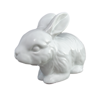 Figur Schneehase 16 cm Porzellan weiß Hase