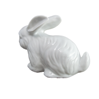 Figur Schneehase 16 cm Porzellan weiß Hase