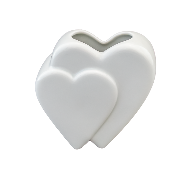 Herz-Vase klein 10 cm Porzellan weiß