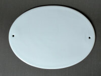 Ovales Schild 24cm mit 2 Löchern weiß...