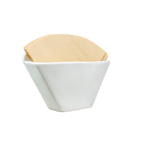 Behälter für Kaffee-Filter Größe 4 Filtertütenhalter Wandhalterung Gefäß Porzellan weiß
